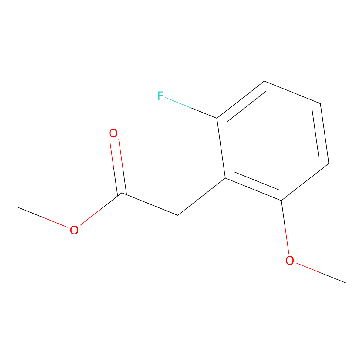 Methyl 2-(2-fluoro-6-methoxyphenyl)acetate molecular structure, CAS 1263379-06-1