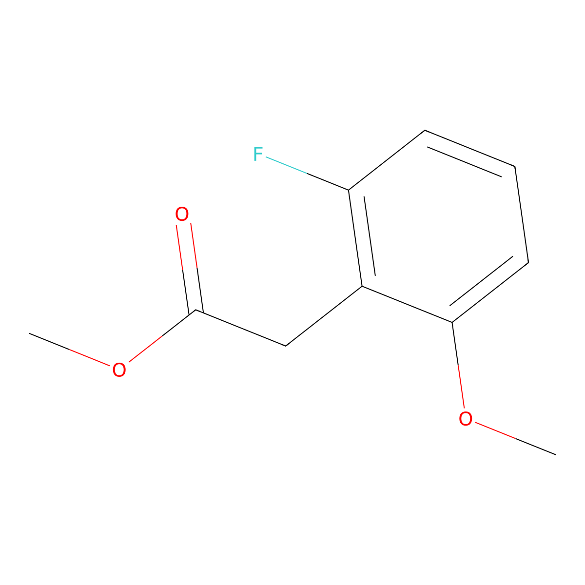 Methyl 2-(2-fluoro-6-methoxyphenyl)acetate molecular structure, CAS 1263379-06-1