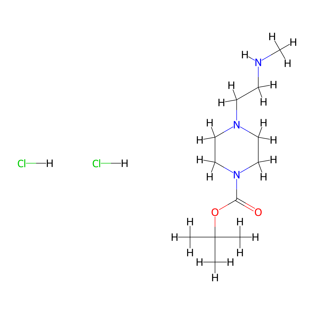 4-(2-Methylamino-ethyl)-piperazine-1-carboxylic acid tert-butyl ester dihydrochloride molecular structure, CAS 1263379-09-4