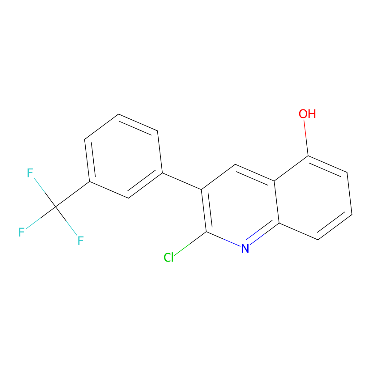 2-Chloro-3-[3-(trifluoromethyl)phenyl]quinolin-5-ol molecular structure, CAS 1263386-30-6