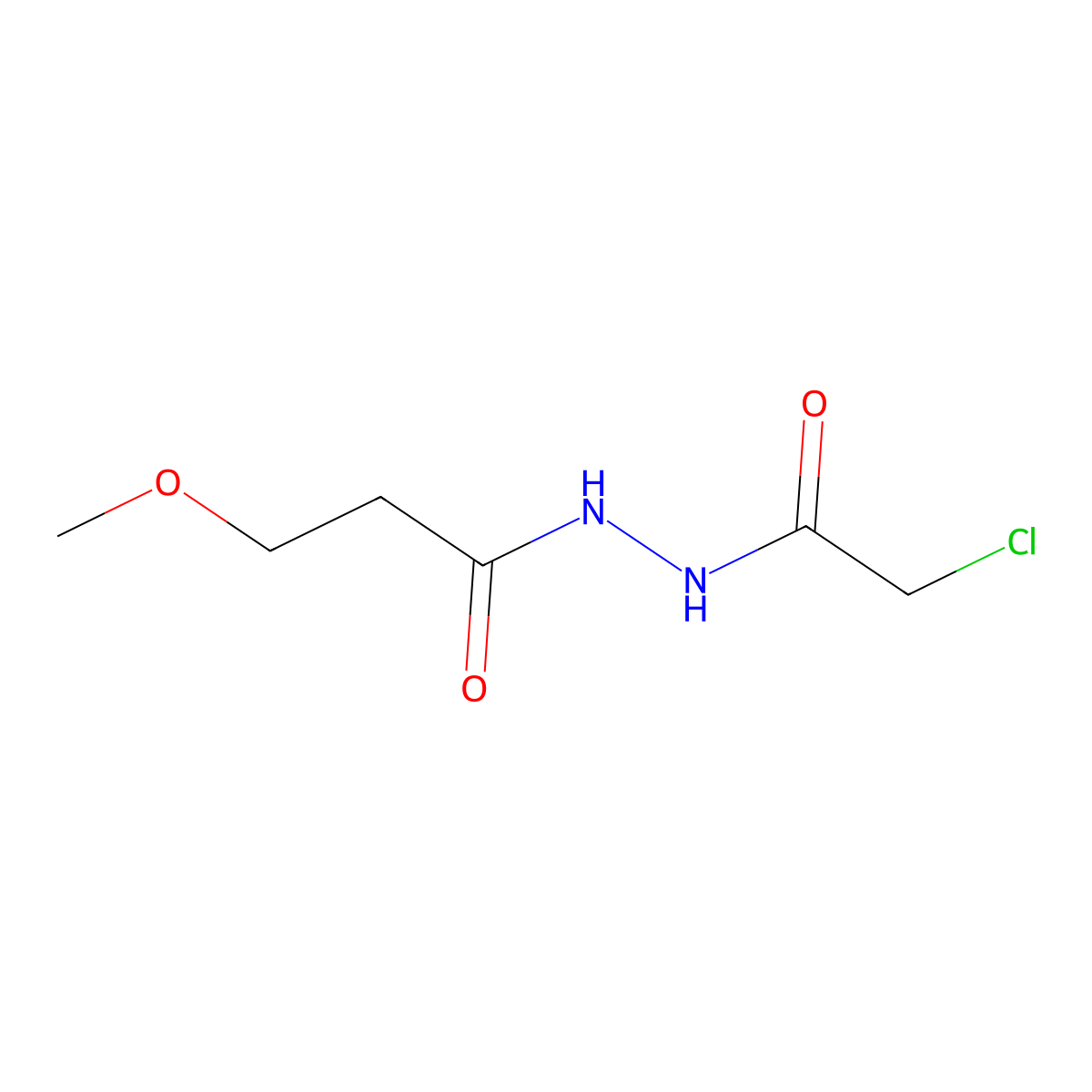 2-chloro-N'-(3-methoxypropanoyl)acetohydrazide molecular structure, CAS 1263386-31-7