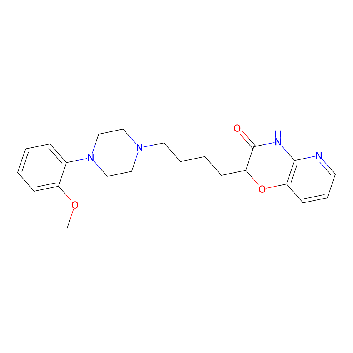 2-{4-[4-(2-methoxyphenyl)piperazin-1-yl]butyl}-2H,3H,4H-pyrido[3,2-b][1,4]oxazin-3-one molecular structure, CAS 1263386-36-2
