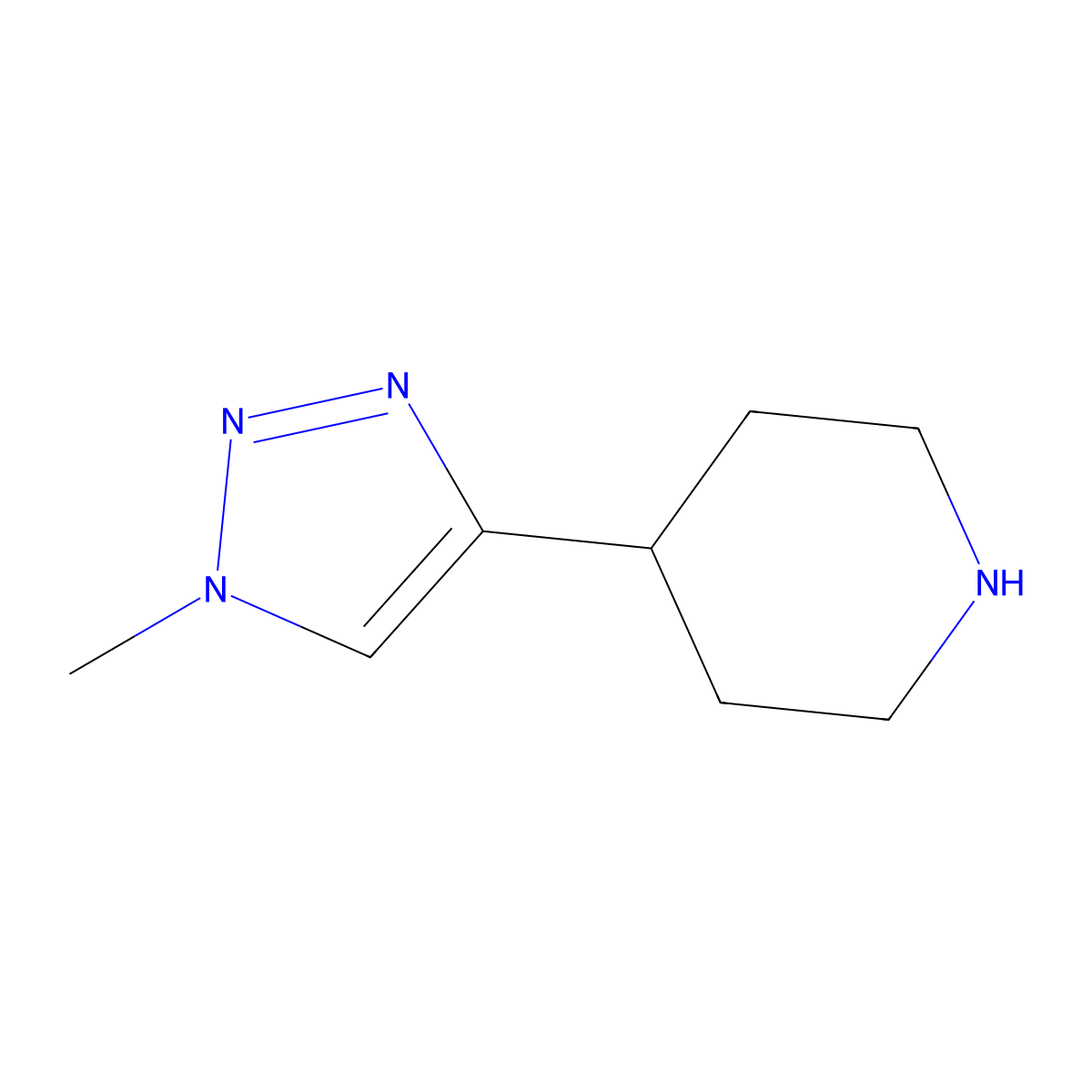 4-(1-Methyl-1H-1,2,3-triazol-4-yl)piperidine molecular structure, CAS 1263387-99-0