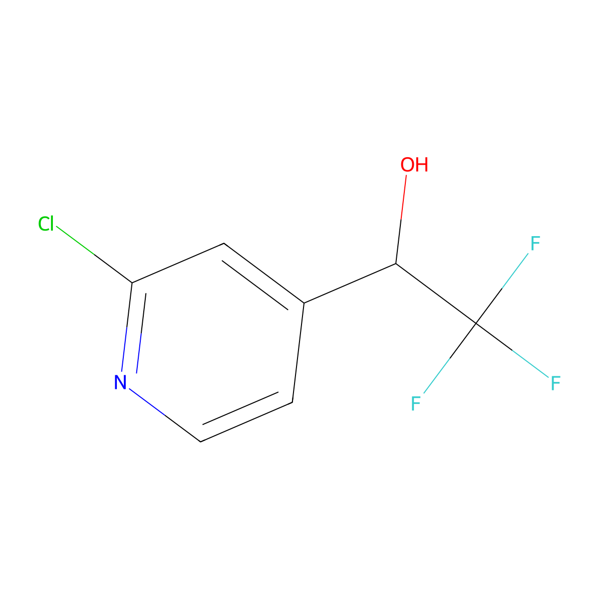 1-(2-Chloropyridin-4-yl)-2,2,2-trifluoroethanol molecular structure, CAS 1263400-50-5