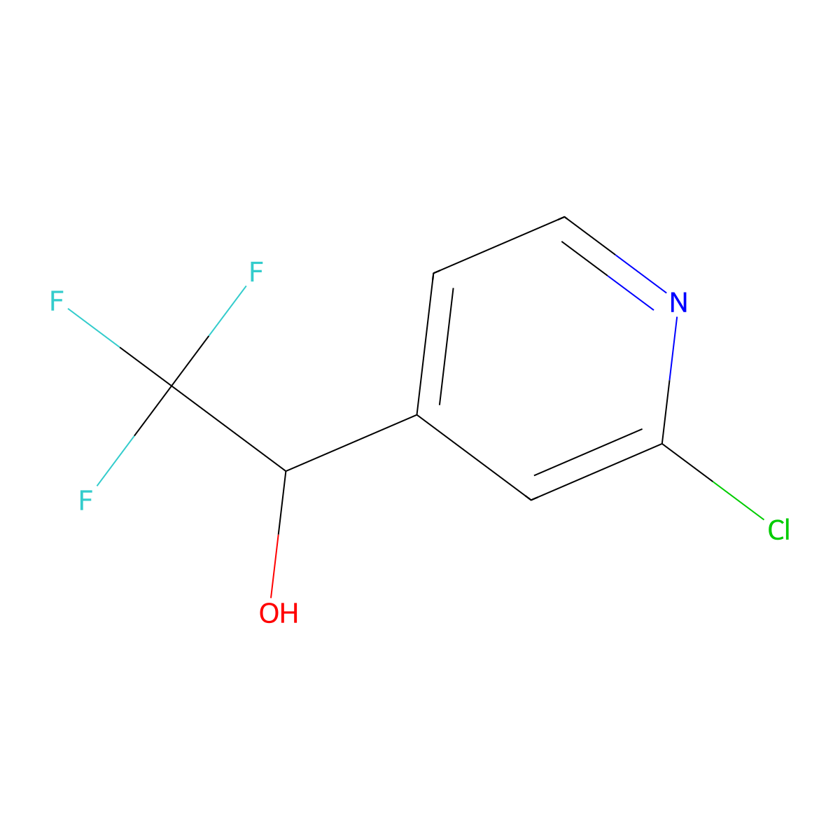 1-(2-Chloropyridin-4-yl)-2,2,2-trifluoroethanol molecular structure, CAS 1263400-50-5
