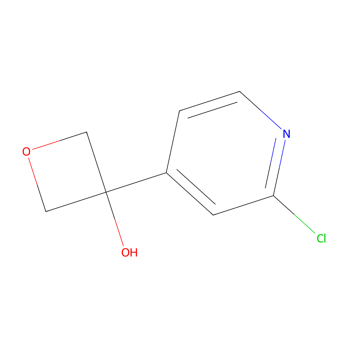 3-(2-Chloropyridin-4-YL)oxetan-3-OL molecular structure, CAS 1263400-52-7