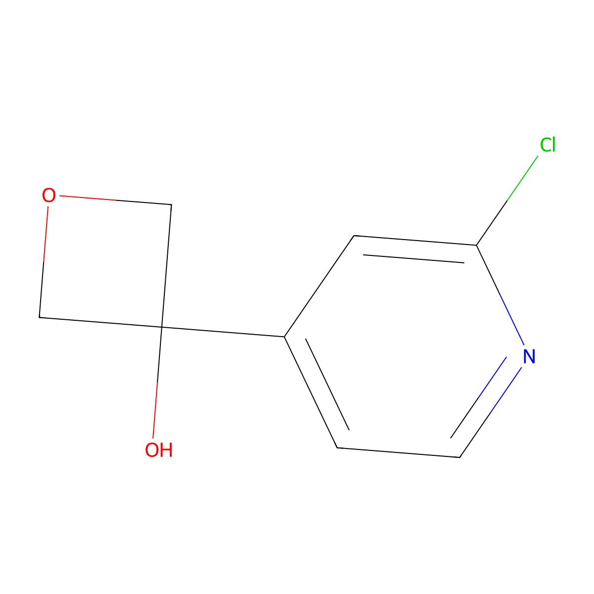 3-(2-Chloropyridin-4-YL)oxetan-3-OL molecular structure, CAS 1263400-52-7
