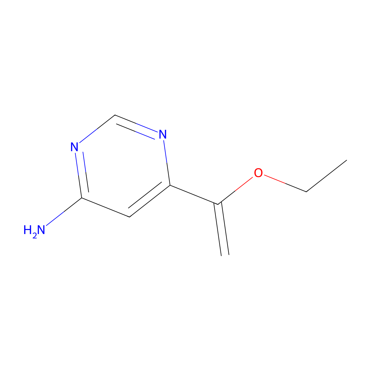 6-(1-Ethoxyethenyl)pyrimidin-4-amine molecular structure, CAS 1263400-55-0