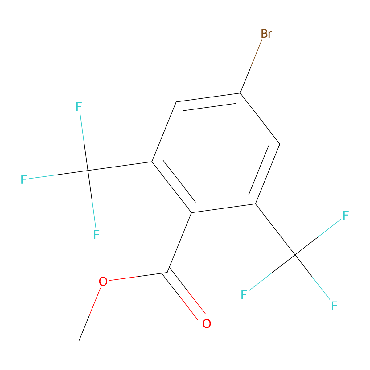 Methyl 4-bromo-2,6-bis(trifluoromethyl)benzoate molecular structure, CAS 1263409-66-0