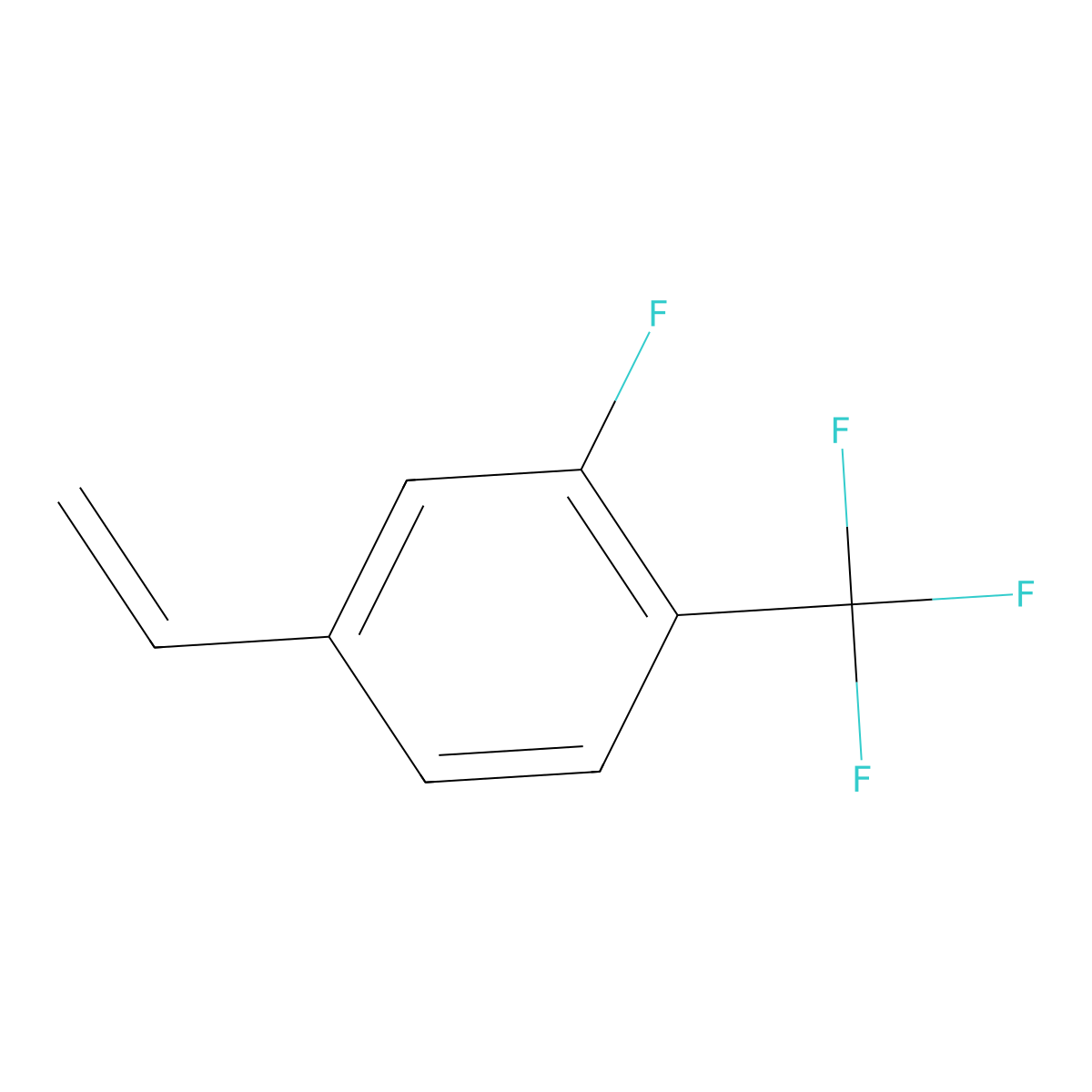 4-Ethenyl-2-fluoro-1-(trifluoromethyl)benzene molecular structure, CAS 1263411-56-8