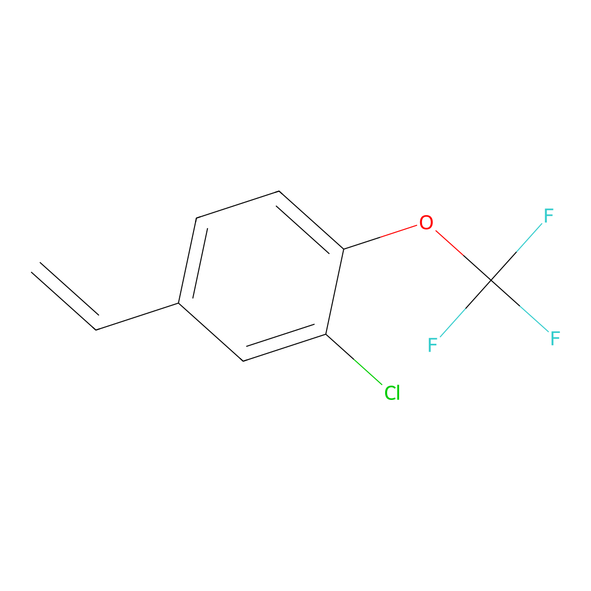 2-Chloro-4-ethenyl-1-(trifluoromethoxy)benzene molecular structure, CAS 1263412-65-2
