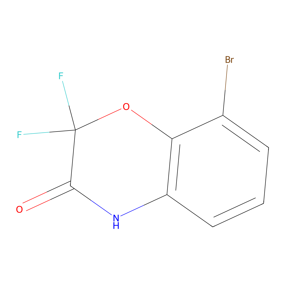 2H-1,4-Benzoxazin-3(4H)-one, 8-bromo-2,2-difluoro- molecular structure, CAS 1263413-27-9