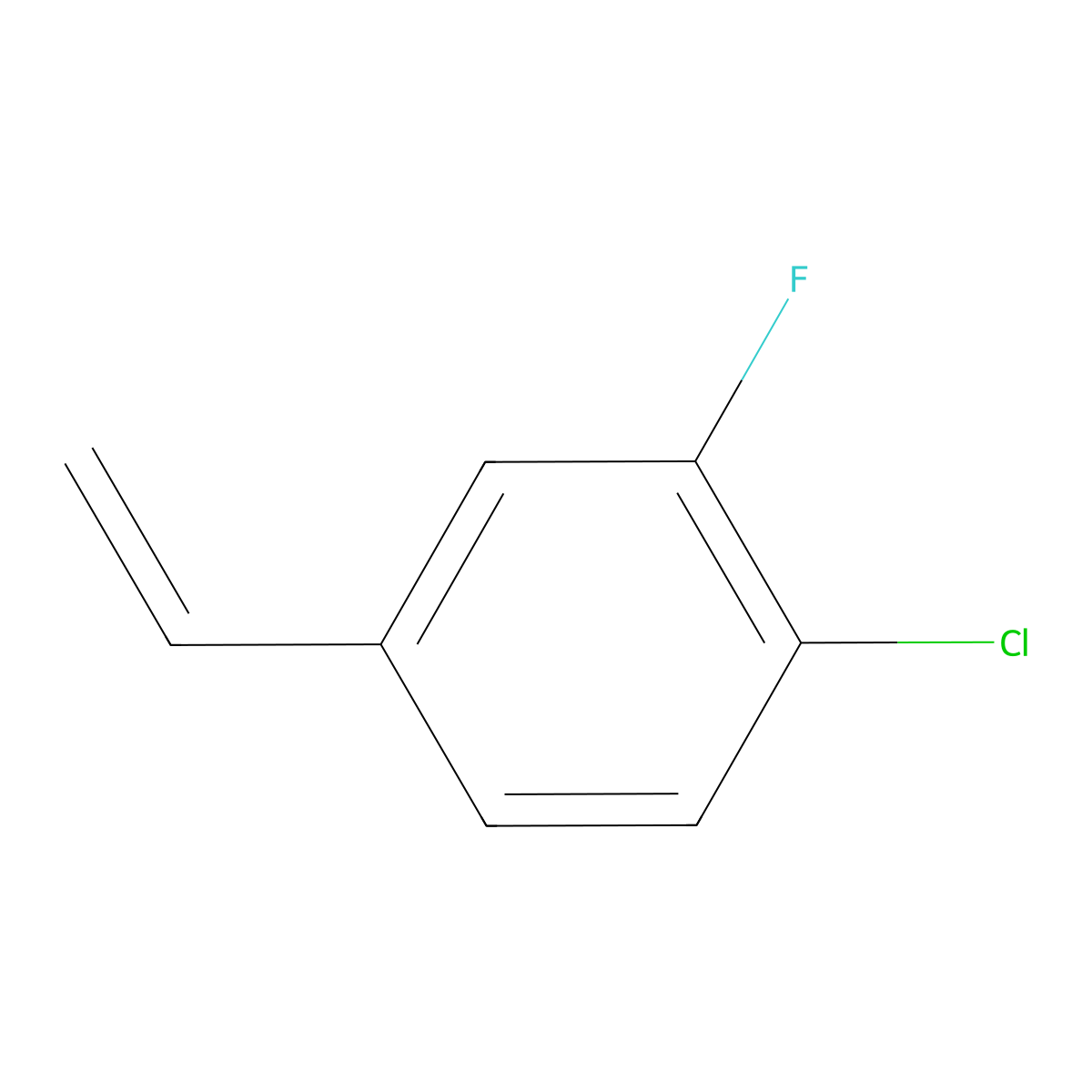 1-Chloro-2-fluoro-4-vinylbenzene molecular structure, CAS 1263414-46-5