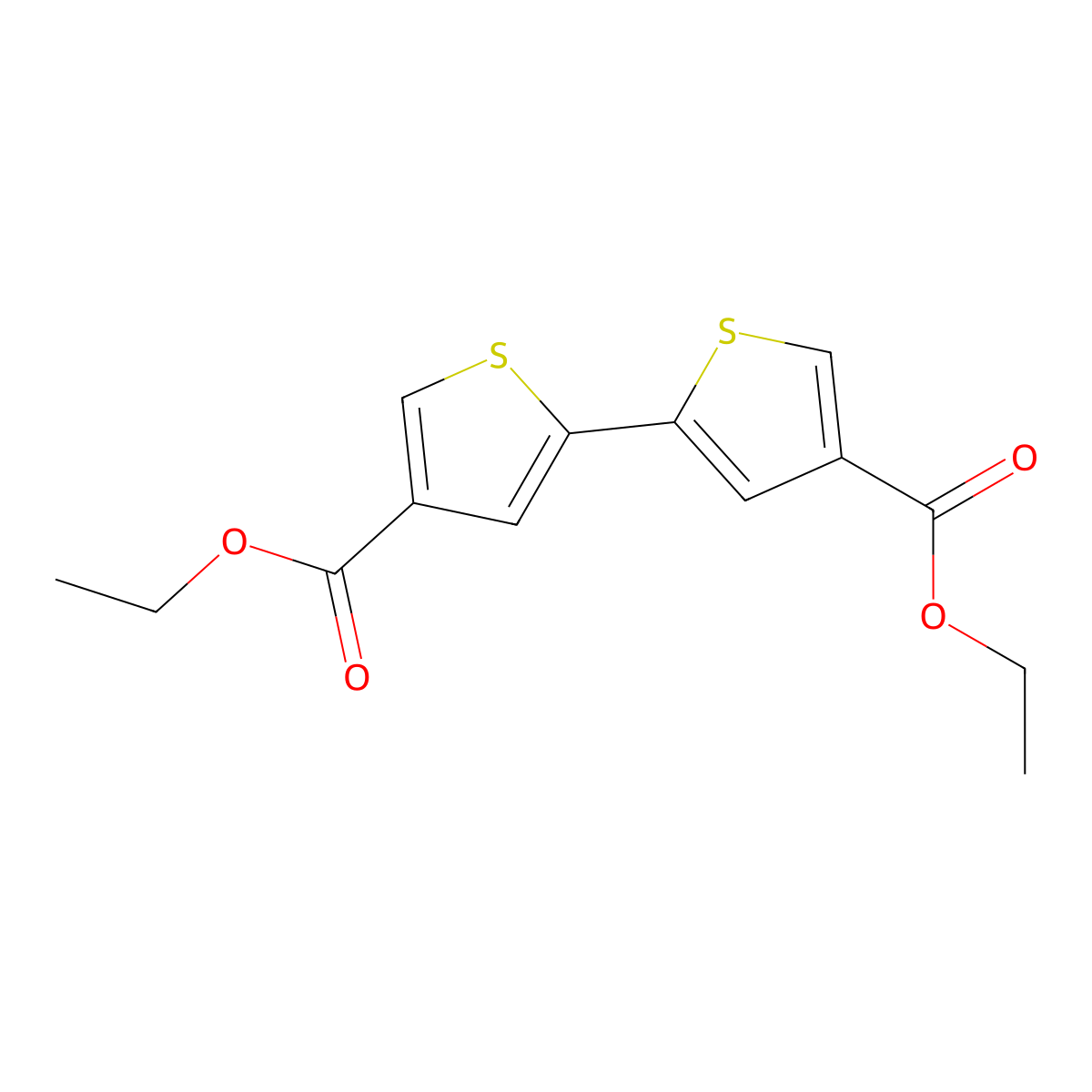 Diethyl [2,2-bithiophene]-4,4-dicarboxylate molecular structure, CAS 1263417-57-7