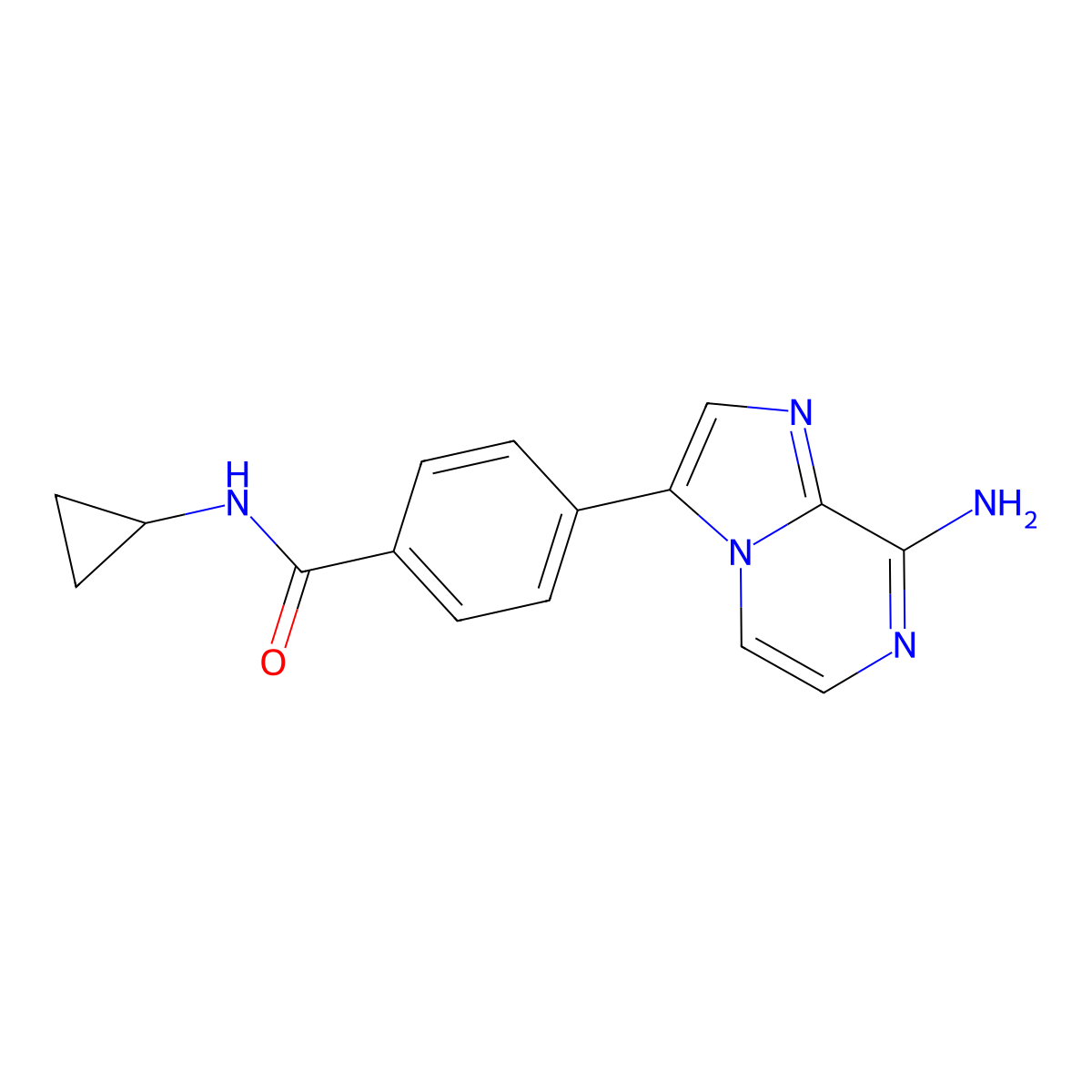 4-(8-Aminoimidazo[1,2-a]pyrazin-3-yl)-N-cyclopropylbenzamide molecular structure, CAS 1263421-50-6
