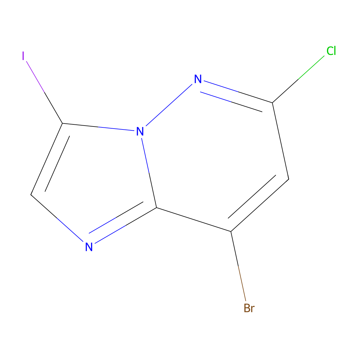 8-Bromo-6-chloro-3-iodoimidazo[1,2-b]pyridazine molecular structure, CAS 1263425-59-7