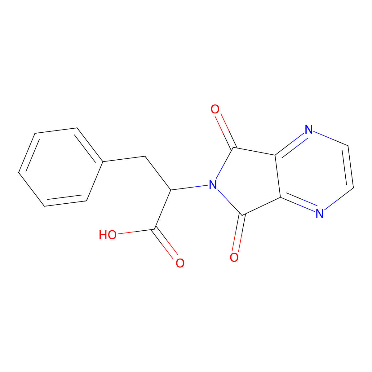 (2S)-2-{5,7-dioxo-5H,6H,7H-pyrrolo[3,4-b]pyrazin-6-yl}-3-phenylpropanoic acid molecular structure, CAS 126346-96-1