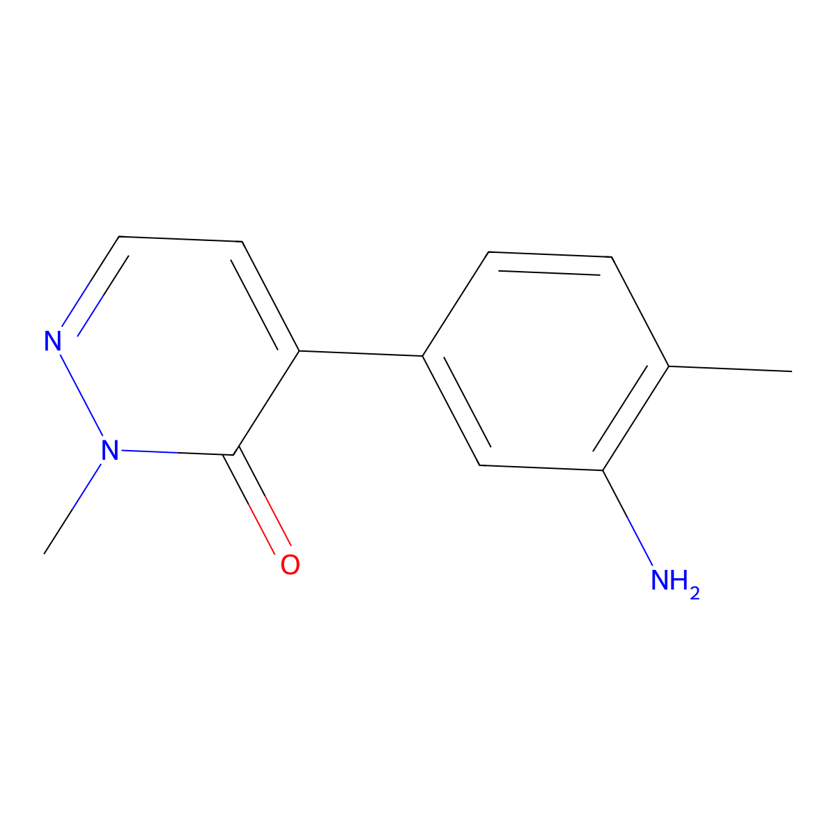 4-(3-Amino-4-methylphenyl)-2-methylpyridazin-3(2H)-one molecular structure, CAS 1263474-51-6