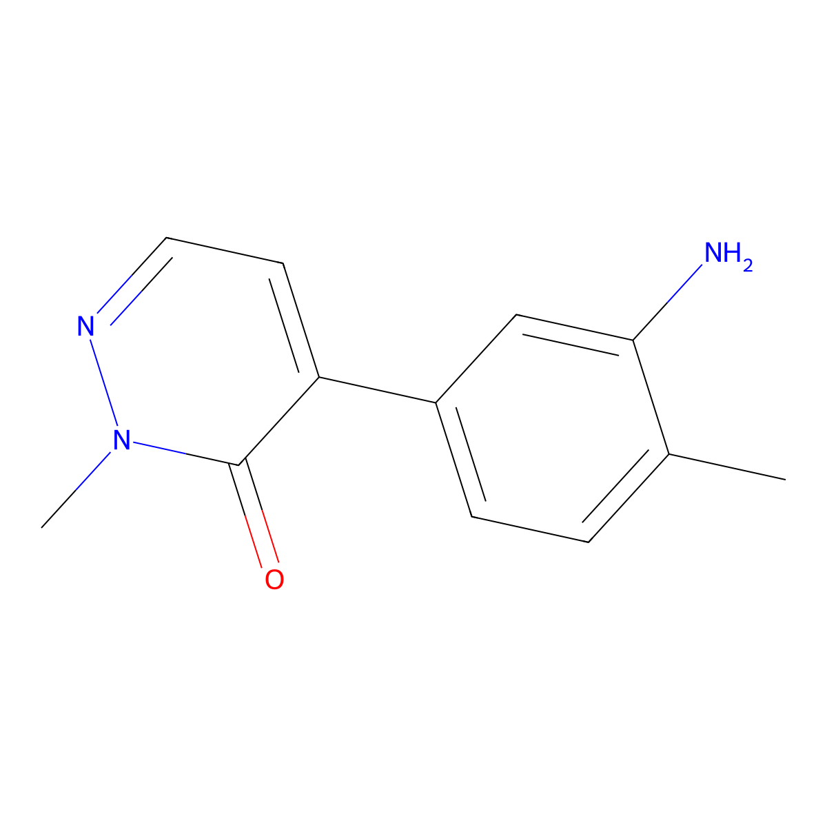 4-(3-Amino-4-methylphenyl)-2-methylpyridazin-3(2H)-one molecular structure, CAS 1263474-51-6