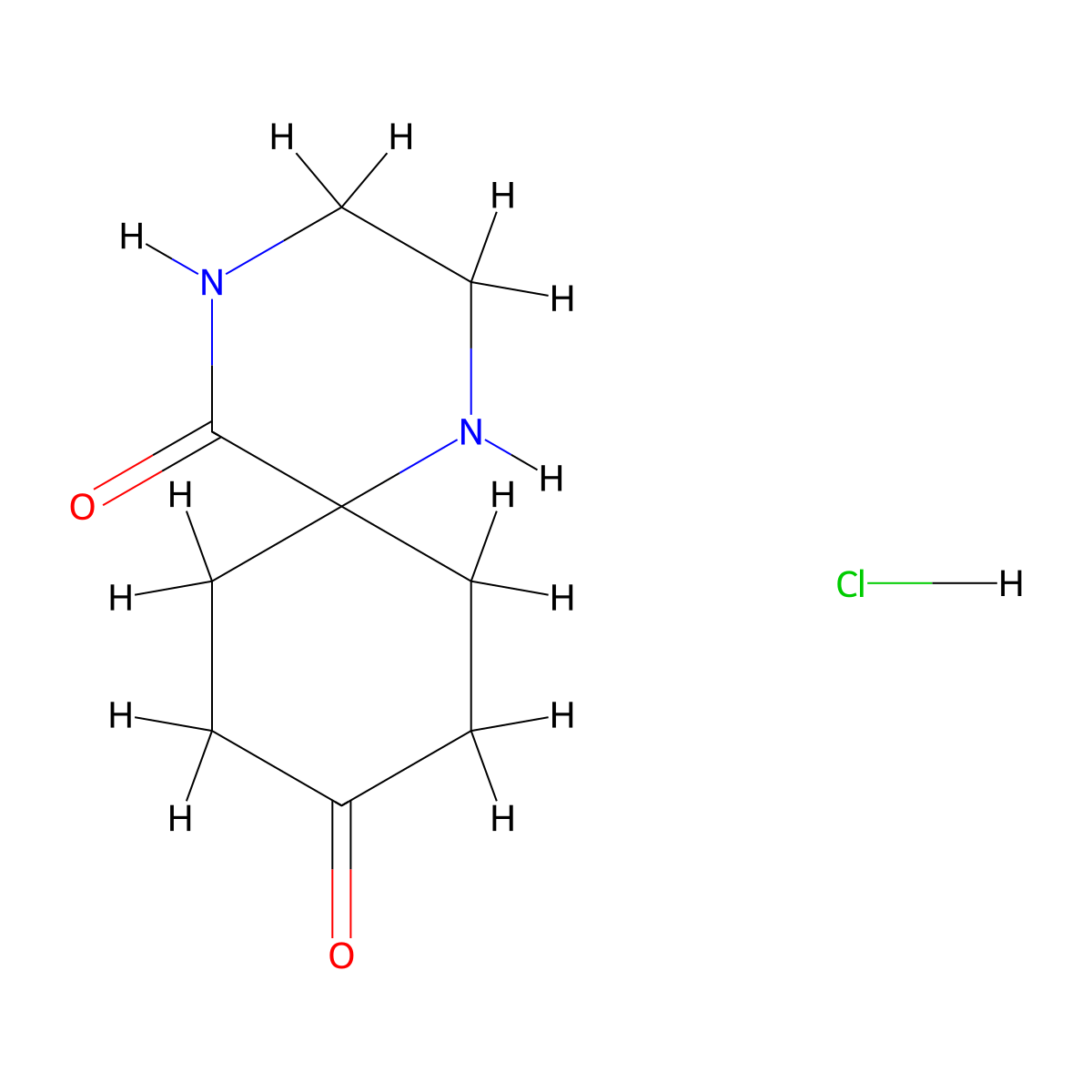 1,4-Diazaspiro[5.5]undecane-5,9-dione hydrochloride molecular structure, CAS 1263475-13-3