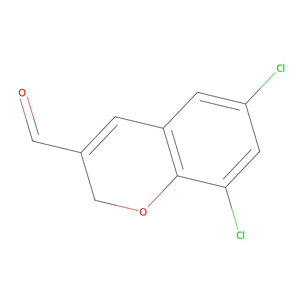 6,8-dichloro-2H-chromene-3-carbaldehyde molecular structure, CAS 126350-18-3