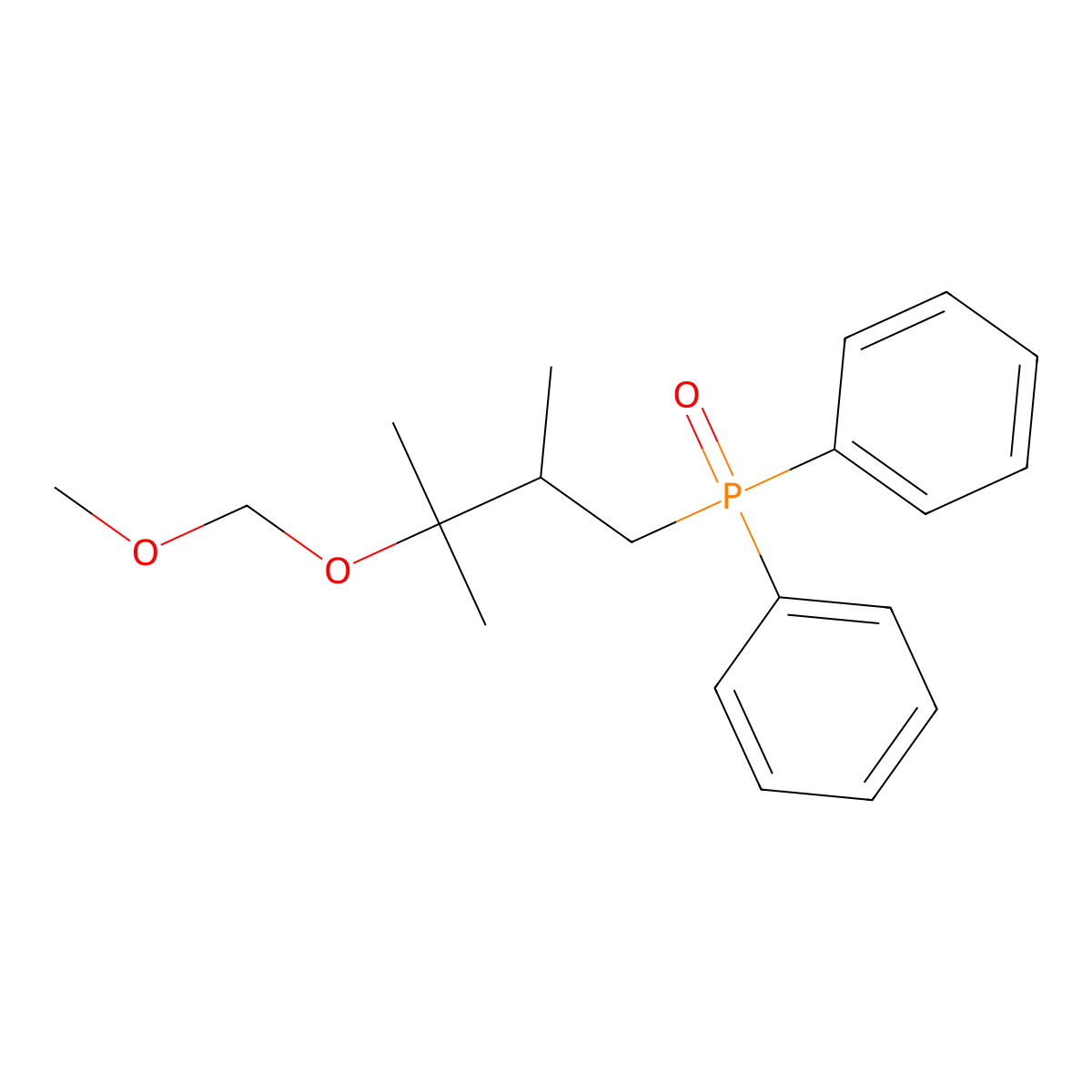 (S)-(3-(methoxymethoxy)-2,3-dimethylbutyl)diphenylphosphine oxide molecular structure, CAS 1263504-45-5