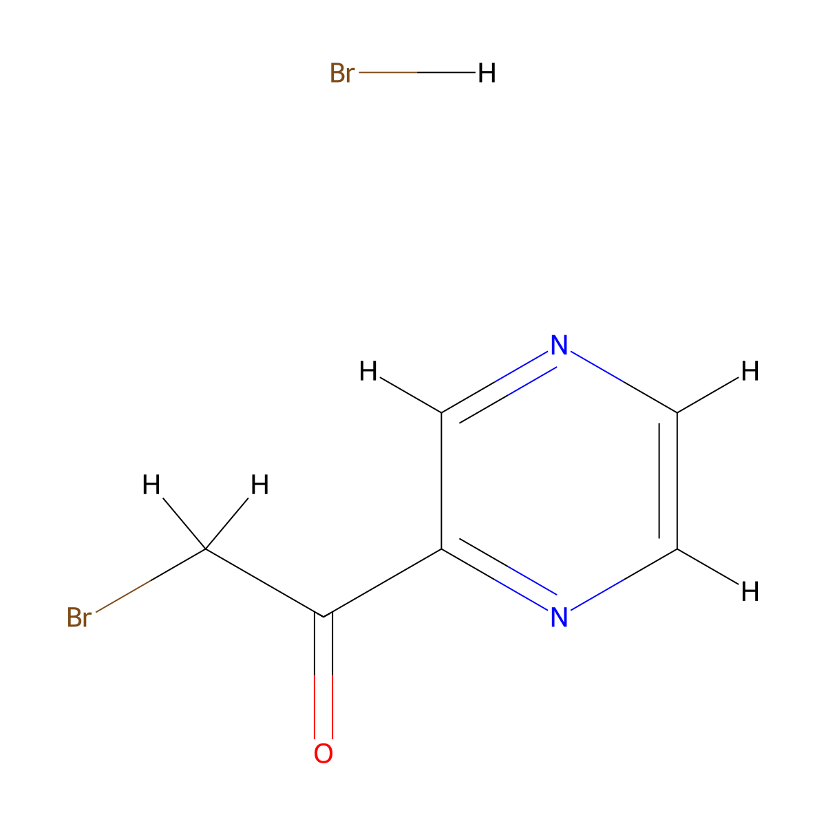 2-Bromo-1-(pyrazin-2-yl)ethan-1-one hydrobromide molecular structure, CAS 126353-32-0