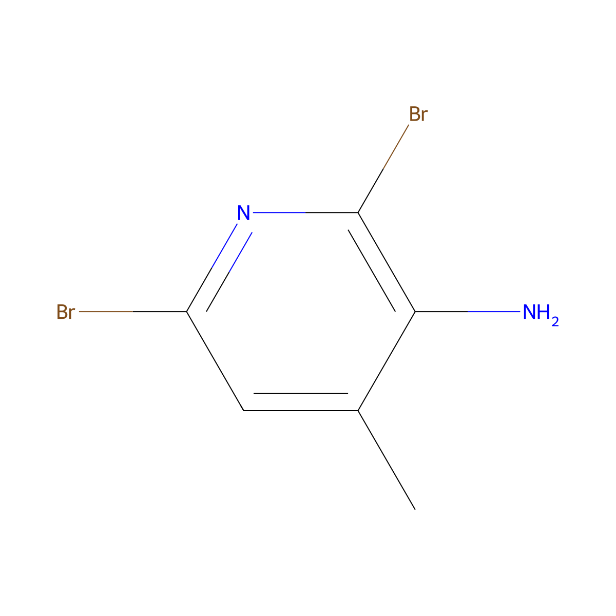 2,6-Dibromo-4-methylpyridin-3-amine molecular structure, CAS 126354-83-4
