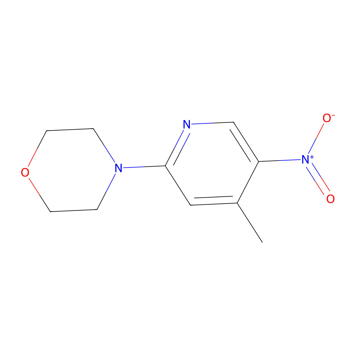 4-{5-Nitro-4-methyl-2-pyridinyl}morpholine molecular structure, CAS 126356-39-6