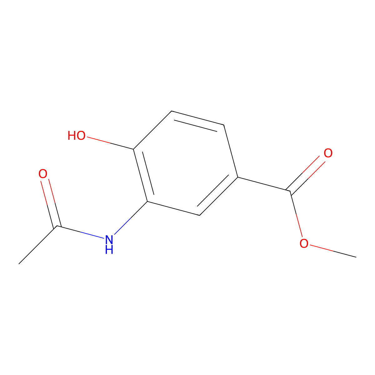 Methyl 3-acetamido-4-hydroxybenzoate molecular structure, CAS 126360-59-6