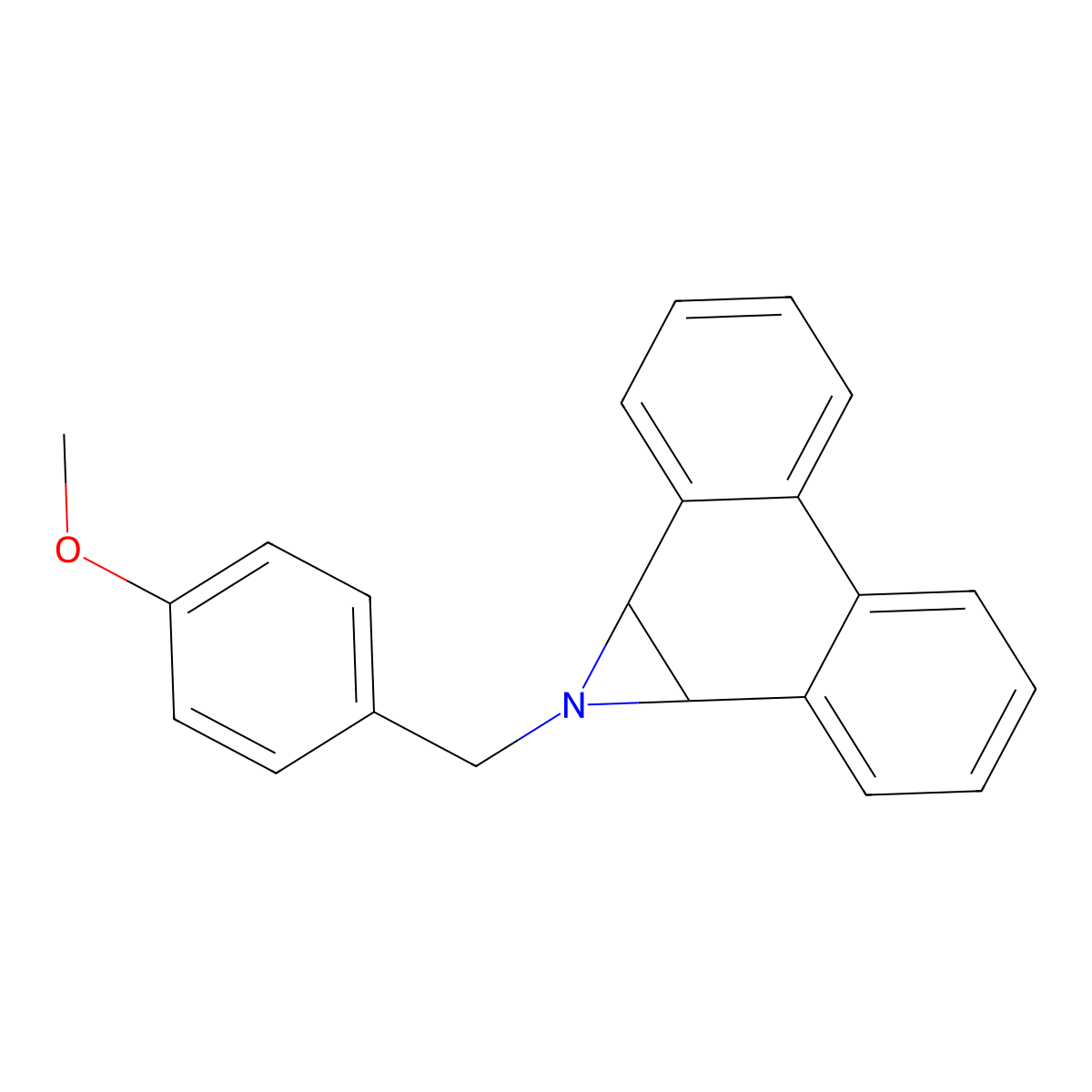 1a,9b-Dihydro-1-((4-methoxyphenyl)methyl)-1H-phenanthro(9,10-b)azirine molecular structure, CAS 126370-99-8