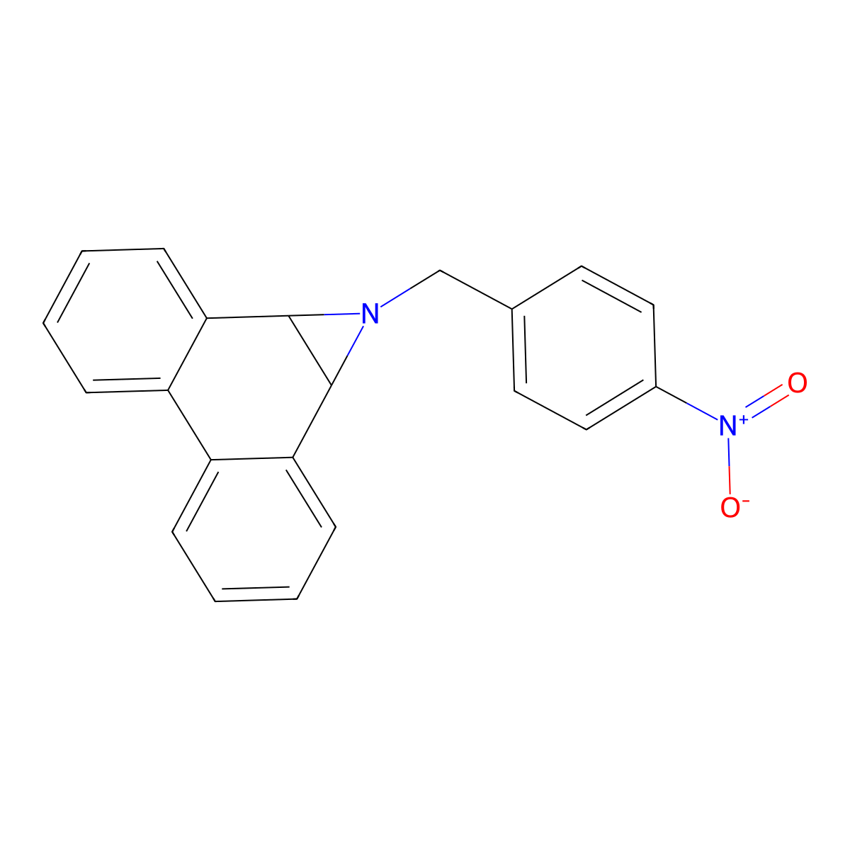 1a,9b-Dihydro-1-((4-nitrophenyl)methyl)-1H-phenanthro(9,10-b)-azirine molecular structure, CAS 126371-00-4