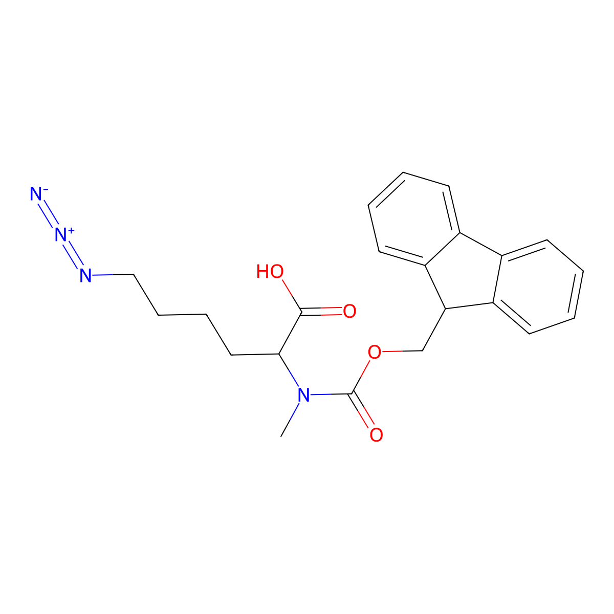 Fmoc-L-MeLys(N3)-OH molecular structure, CAS 1263721-14-7