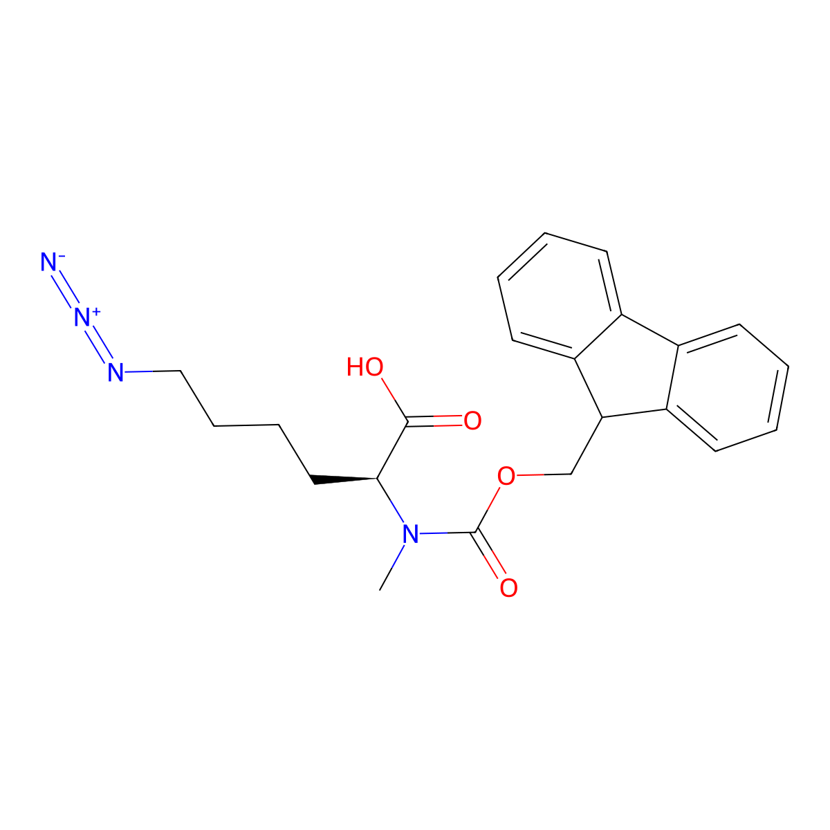 Fmoc-L-MeLys(N3)-OH molecular structure, CAS 1263721-14-7