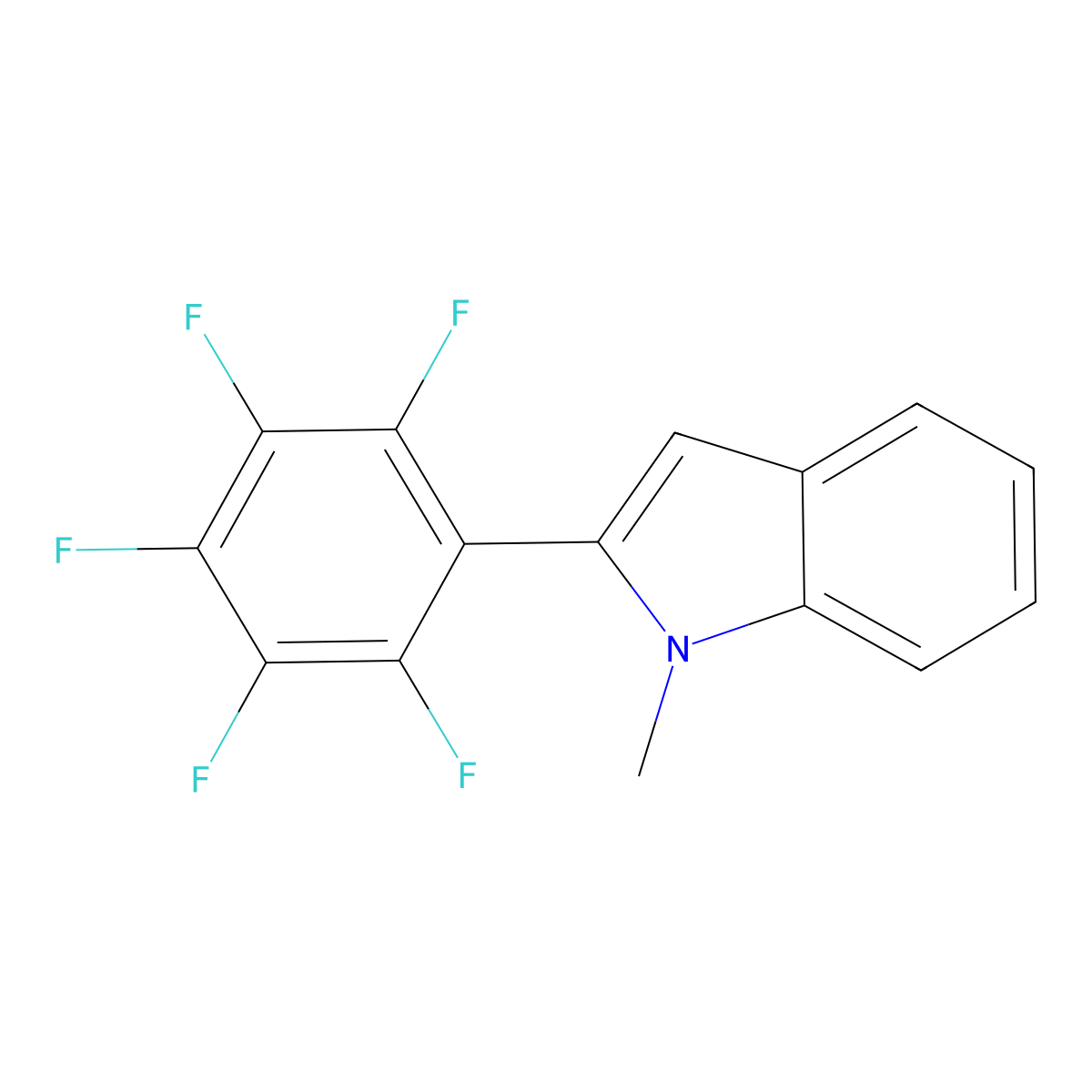 1-Methyl-2-(perfluorophenyl)indole molecular structure, CAS 1263757-16-9