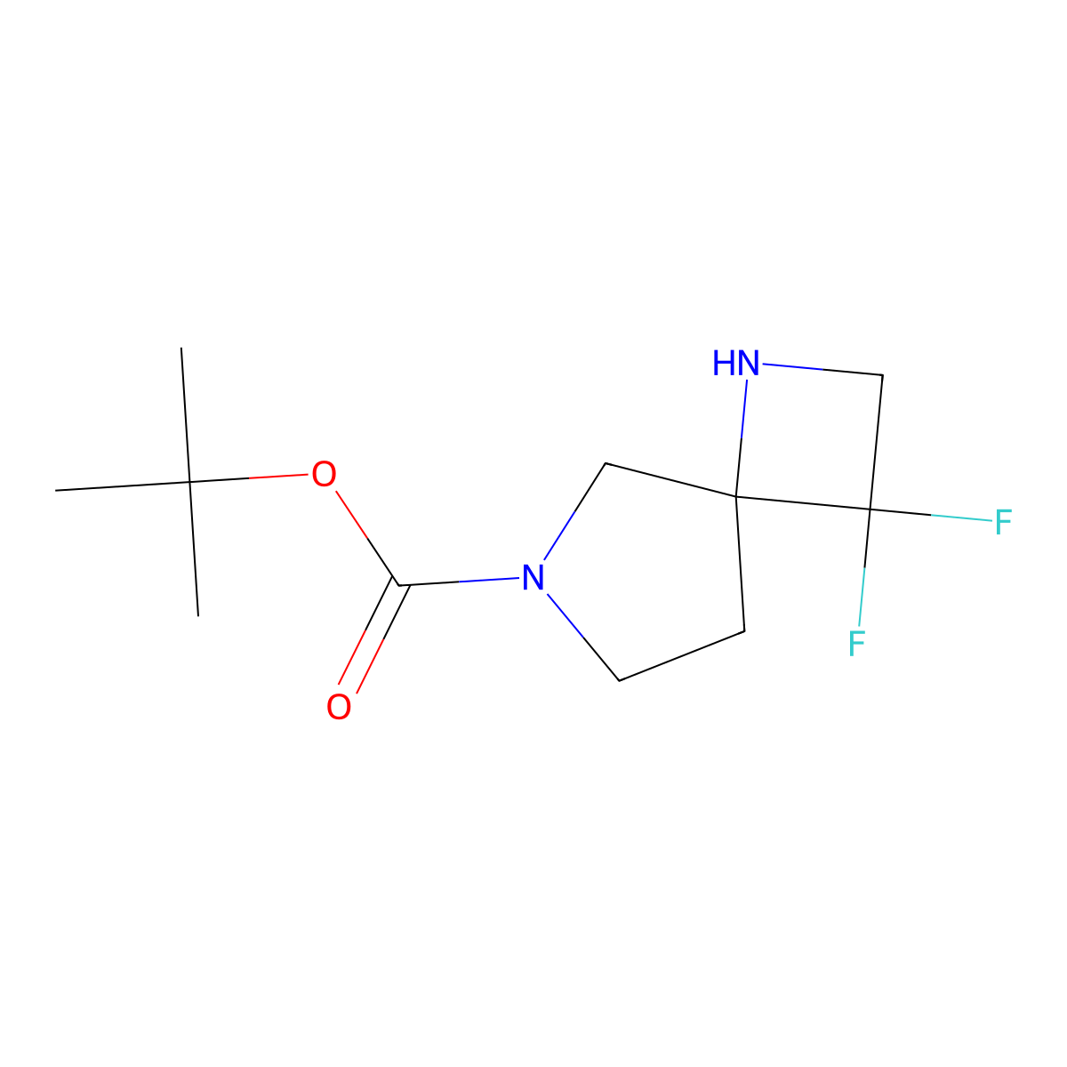 (S)-tert-Butyl 3,3-difluoro-1,6-diazaspiro[3.4]octane-6-carboxylate molecular structure, CAS 1263774-14-6