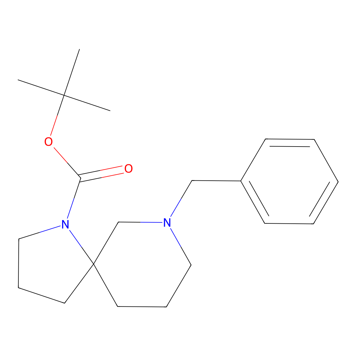 Tert-butyl 9-benzyl-1,9-diazaspiro[4.5]decane-1-carboxylate molecular structure, CAS 1263774-51-1