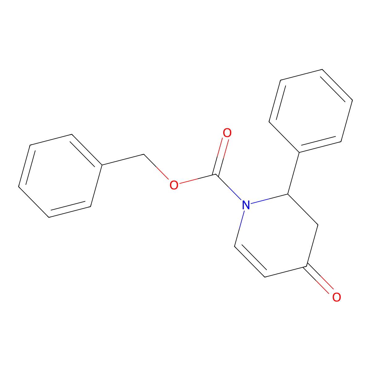 benzyl 4-oxo-2-phenyl-3,4-dihydropyridine-1(2H)-carboxylate molecular structure, CAS 126378-73-2