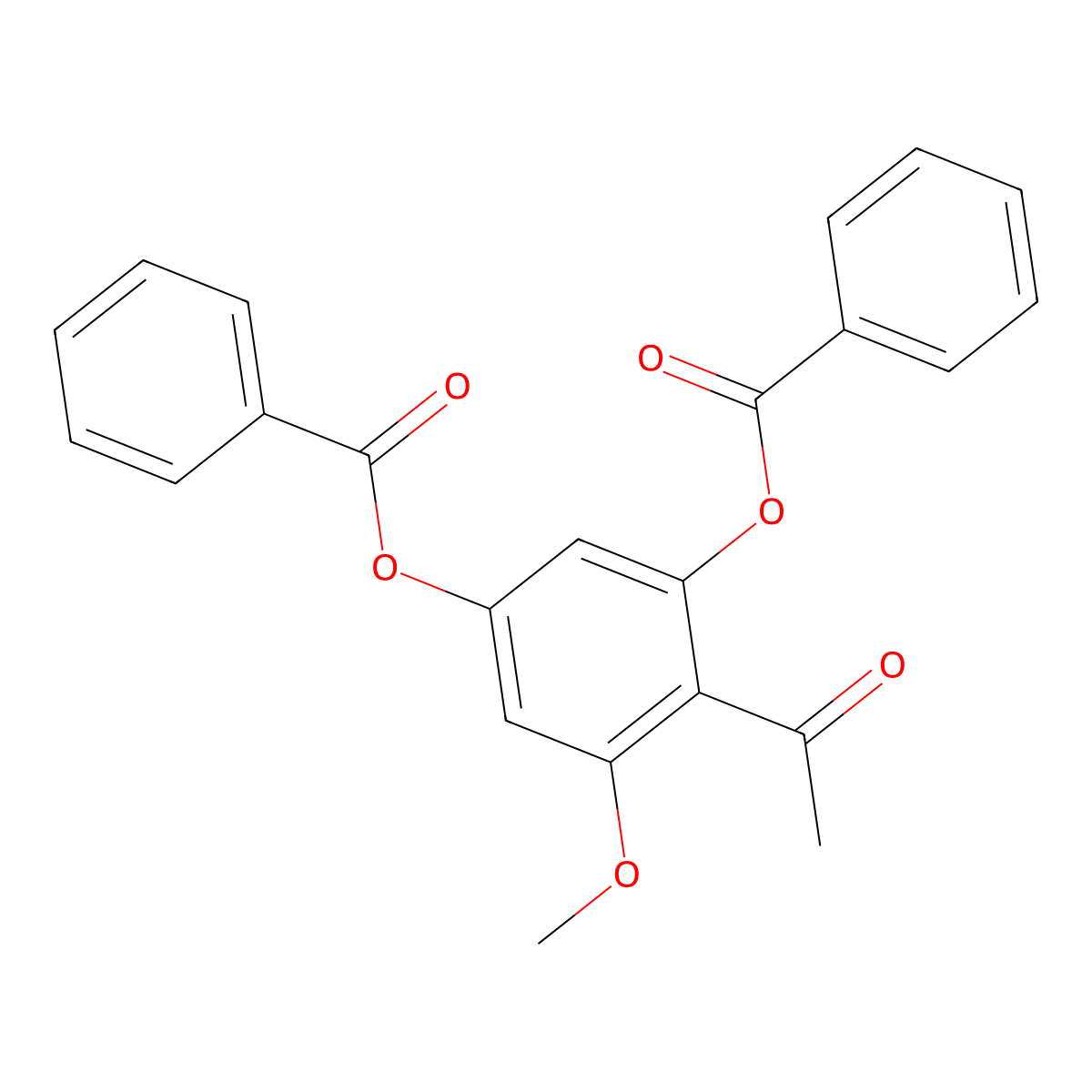 1-Methoxy-2-acetyl-3,5-dibenzoyloxy-benzene molecular structure, CAS 126381-85-9