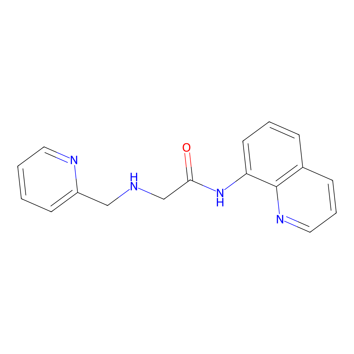 2-(pyridin-2-ylmethylamino)-N-quinolin-8-ylacetamide molecular structure, CAS 1263820-18-3