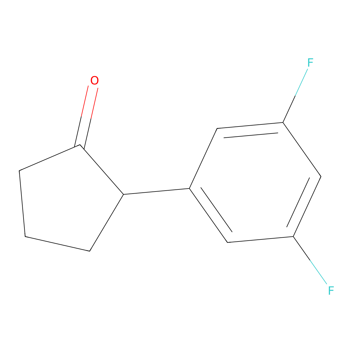 2-(3,5-Difluorophenyl)cyclopentanone molecular structure, CAS 1263869-51-7