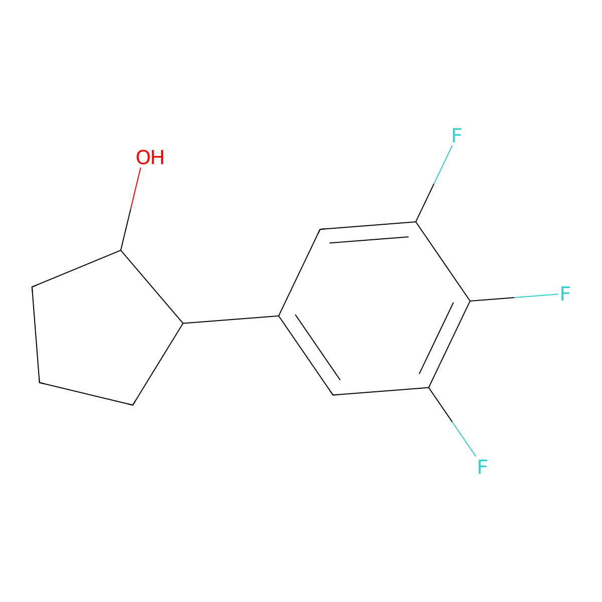 trans-2-(3,4,5-Trifluorophenyl)cyclopentanol molecular structure, CAS 1263869-56-2