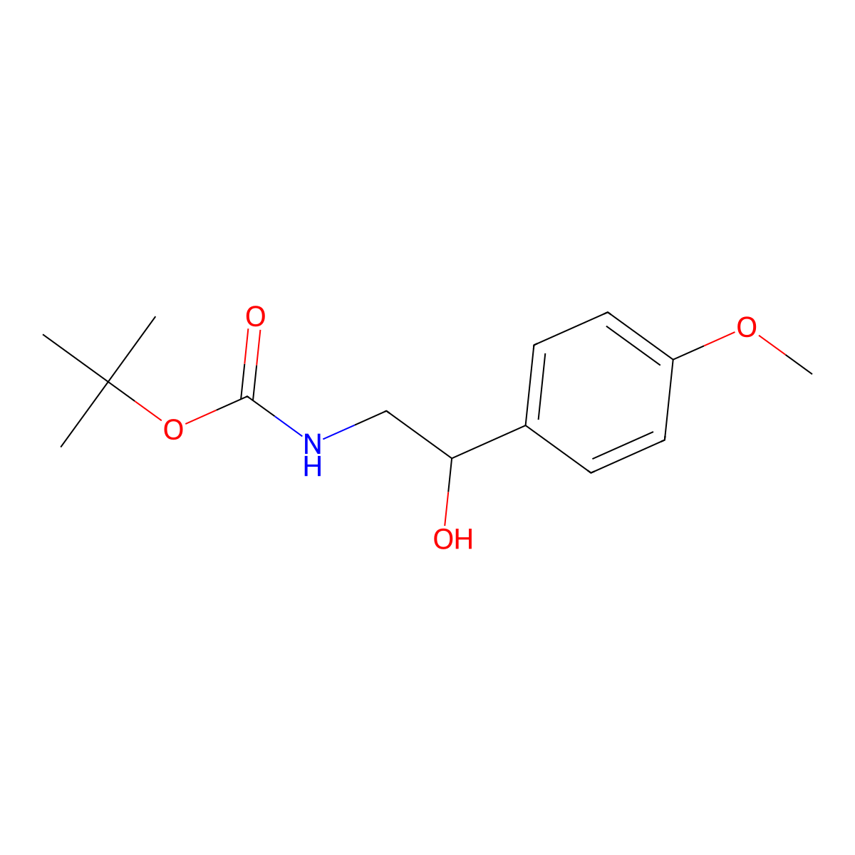 Carbamic acid, [2-hydroxy-2-(4-methoxyphenyl)ethyl]-, 1,1-dimethylethyl ester molecular structure, CAS 126395-30-0