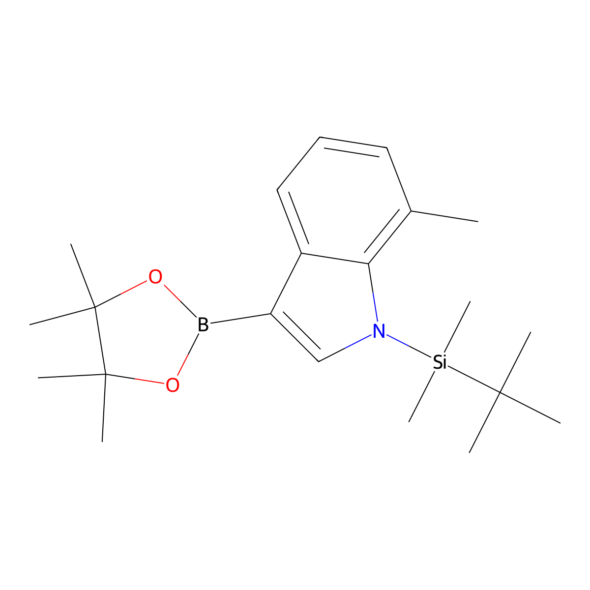 1-(tert-Butyldimethylsilyl)-7-methyl-3-(4,4,5,5-tetramethyl-1,3,2-dioxaborolan-2-yl)-1H-indole molecular structure, CAS 1263986-66-8