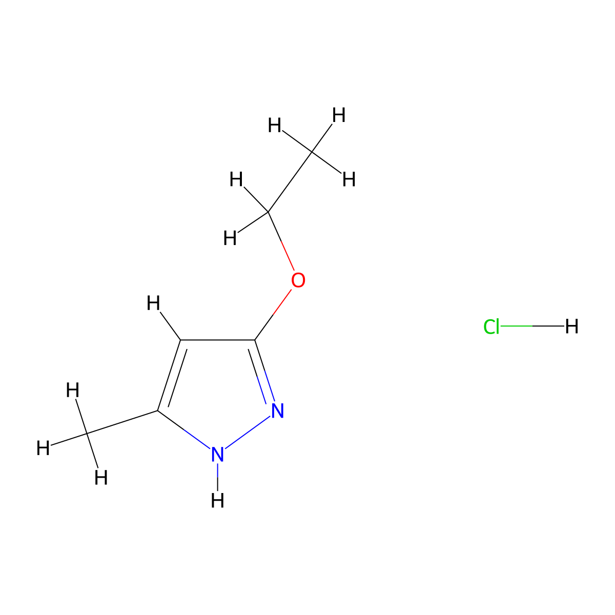 5-Ethoxy-3-methyl-1H-pyrazole hydrochloride molecular structure, CAS 1263988-40-4