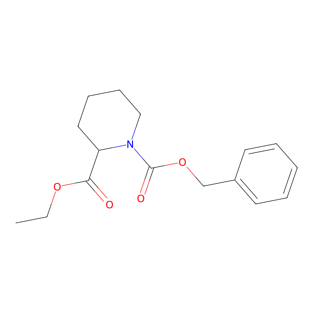 1-Benzyl 2-ethyl piperidine-1,2-dicarboxylate molecular structure, CAS 126401-22-7