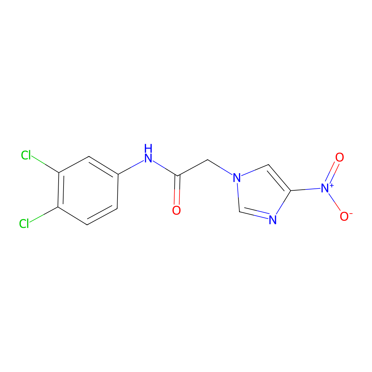 N-(3,4-dichlorophenyl)-2-(4-nitroimidazol-1-yl)acetamide molecular structure, CAS 126401-80-7