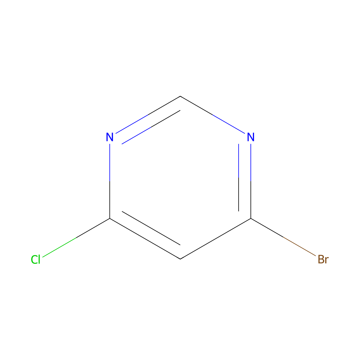 4-Bromo-6-chloropyrimidine molecular structure, CAS 126401-90-9