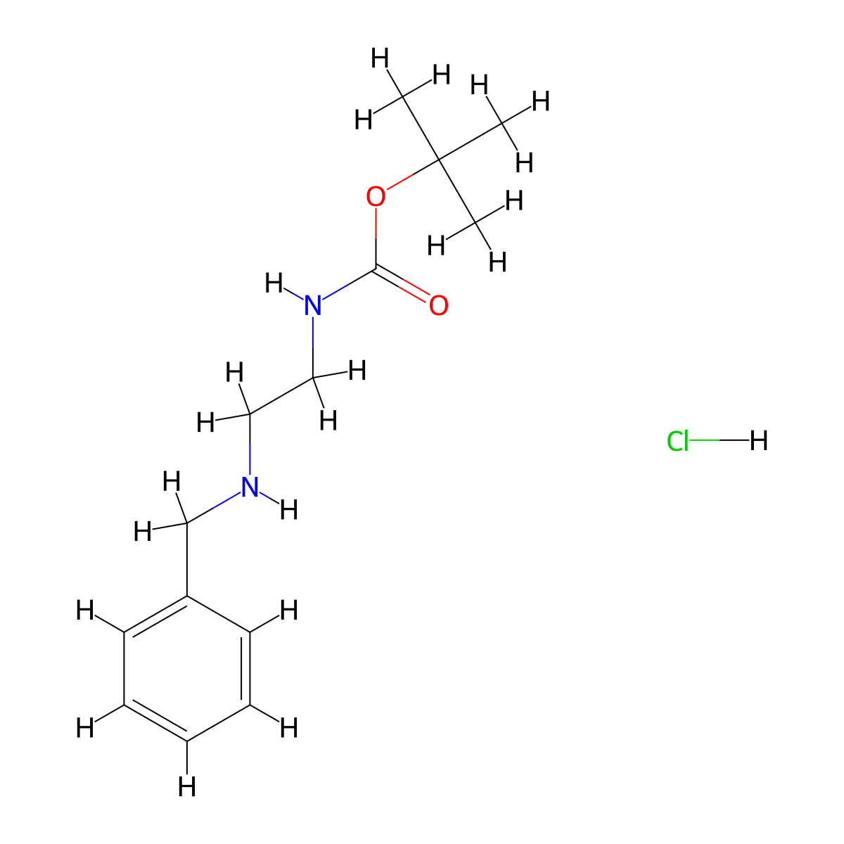 tert-Butyl (2-(benzylamino)ethyl)carbamate hydrochloride molecular structure, CAS 126402-64-0