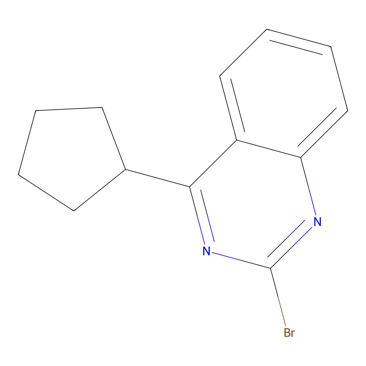 2-Bromo-4-(cyclopentyl)quinazoline molecular structure, CAS 1264032-98-5